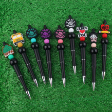 Halloween Cartoon pattern cute Silicone Beads Colored Plastic Beads Writing Neutral Pen