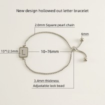26 Stainless Steel  Letter Bracelet