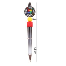 Autistic child  Cartoon pattern cute Silicone Beads Colored Plastic Beads Writing Neutral Pen