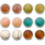 20MM Halo dyed matte resin snap button charms