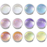 20MM Aurora Illusion Starry Sky Sparkling Powder Circular Resin snap button charms
