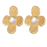Stainless steel flower earrings