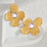 Stainless steel flower earrings