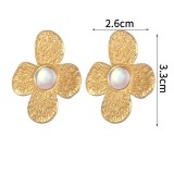 Stainless steel flower earrings