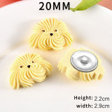 20MM Cookie Cream Puppy Cookies Resin snap button charms