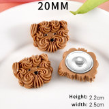 20MM Cookie Cream Puppy Cookies Resin snap button charms