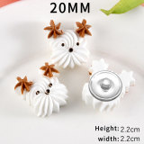 20MM Cookie Cream Puppy Cookies Resin snap button charms