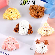 20MM Cookie Cream Puppy Cookies Resin snap button charms