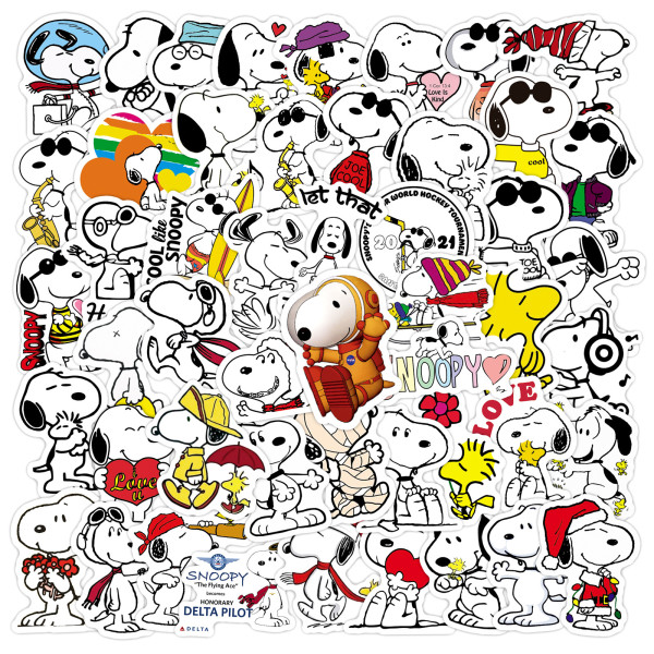 50 pieces of dog stickers, Snoopy graffiti stickers, water cup luggage, laptop waterproof stickers