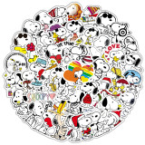 50 pieces of dog stickers, Snoopy graffiti stickers, water cup luggage, laptop waterproof stickers