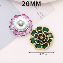 20MM Acrylic Camellia Flower snap button charms
