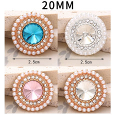 20MM Pearl diamond snap button charms