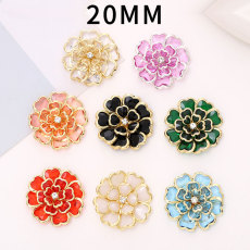 20MM Acrylic Camellia Flower snap button charms