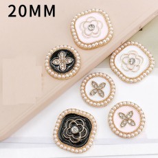 20MM pearl Flower snap button charms