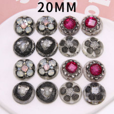 20MM flower Resin snap button charms