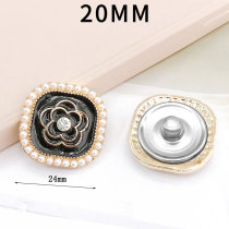 20MM pearl Flower snap button charms