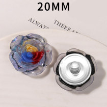 20MM flower Resin snap button charms