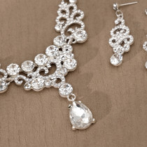 Bride Jewelry Wedding Jewelry Two piece Set Wedding Dress Accessories Water Diamond Pearl Earrings Necklace Set