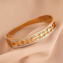 Stainless steel snowflake diamond bracelet