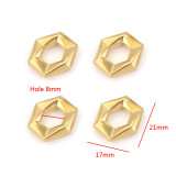 Stainless steel love pentagonal star large hole hexagonal dividing bead DIY jewelry necklace making accessories