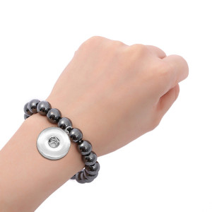 10mm Magnetic Black Gallstone Ball Bracelet fit 20mm snaps chunks