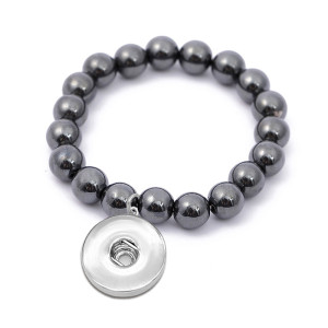 10mm Magnetic Black Gallstone Ball Bracelet fit 20mm snaps chunks