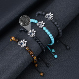 100 languages dog claw projection stone bracelet, natural turquoise woven bracelet, couple bracelet