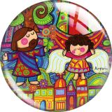 20MM Maria Blessed you Faith glass snap button charms