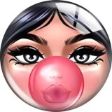 20MM Doll Matryoshka Girl Face mask glass snap button charms