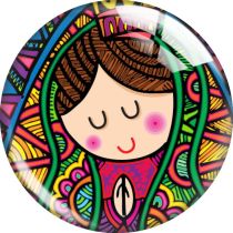 20MM Maria Blessed you Faith glass snap button charms