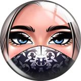 20MM Doll Matryoshka Girl Face mask glass snap button charms