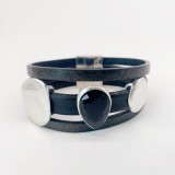PU leather magnetic buckle with diamond inlay and irregular accessory bracelet with water droplets