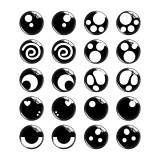 20pcs 20MM Cartoon anime Doll Eyes glass snap button charms