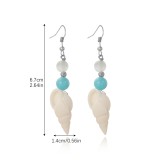Ocean Style Conch Natural Stone Pearl Shell Earrings