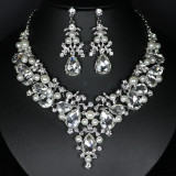 Alloy Water Diamond Wedding Party Earring Necklace Set