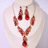 Alloy Water Diamond Wedding Party Earring Necklace Set