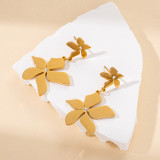 Stainless steel flower butterfly earrings