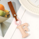 26 letter leather keychain pendant