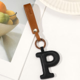 26 letter leather keychain pendant