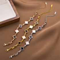Stainless steel clover bracelet