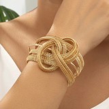 Mesh chain iron wire multi-layer winding open bracelet