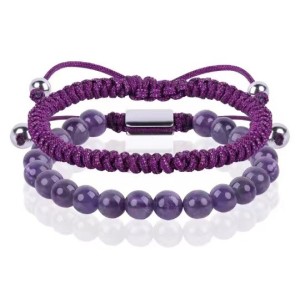 Blue turquoise bracelet set silver bead tail bead pink crystal purple agate silver bead blue turquoise woven bracelet