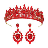 Alloy Crystal Crown Wedding Ball Party Bridal Crown Earring Set