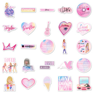 50 Pink Albums LOVER Taylor Stickers Personalized Creative Decoration Water Cup Phone Case Record Waterproof Stickers