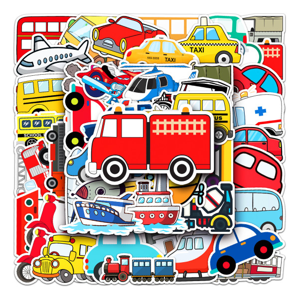 50 pieces of transportation graffiti personalized cartoon creative children DIY phone cases luggage waterproof stickers