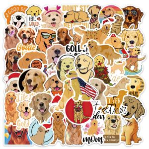 50 Cute Animal Gold Retriever Dog Graffiti Stickers DIY Decoration Luggage Motorcycle Trolley Waterproof Stickers