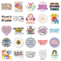 100 psychological health graffiti stickers, personalized English slogans, decorative water bottles, phone cases, computer waterproof stickers