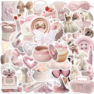 50 Pink Gentle Ballet Girl Style Graffiti Stickers Guitar Notebook Luggage DIY Waterproof Stickers