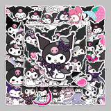 50 Anime Kuromi Cartoon Personalized DIY Graffiti Handbooks Luggage, Car Refrigerator Decoration Waterproof Stickers