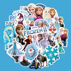 50 Cartoon Frozen Elsa Princess Stickers Notebook, Water Cup, Luggage, Mobile DIY Decoration Waterproof Stickers